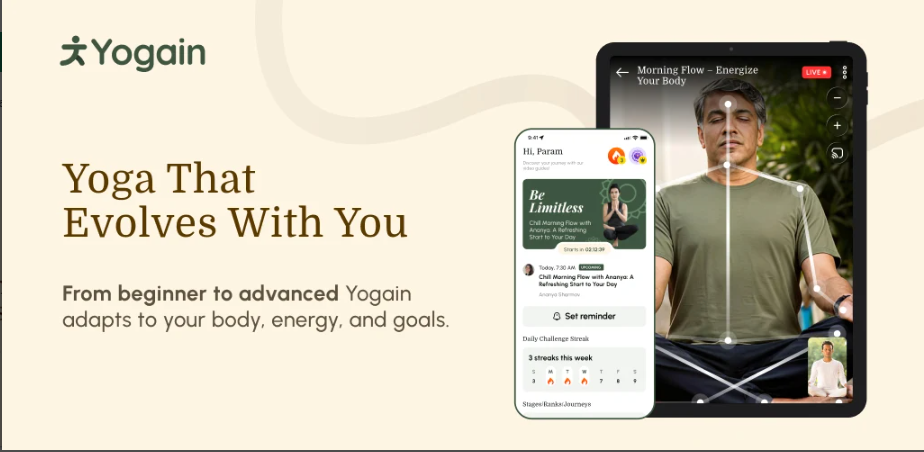 Yogain Wellness app posture tracking